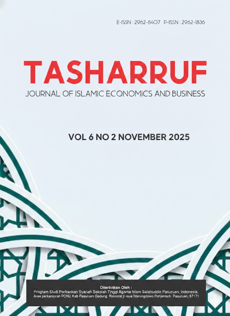 					View Vol. 6 No. 2 (2025): Tasharruf : Journal of Islamic Economics and Business (November)
				